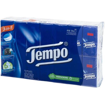 Tempo, Mouchoirs, Tissus, 56 pièces - Publicité Tempo, Mouchoirs, Tissus, 56 pièces - Publicité