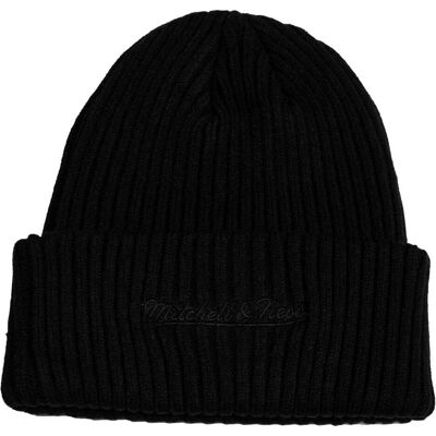 Mitchell & Ness, Hommes, Bonnet, Cuff Knit Wintermütze - Metal Logo Schwarz, Noir - Publicité Mitchell & Ness, Hommes, Bonnet, Cuff Knit Wintermütze - Metal Logo Schwarz, Noir - Publicité