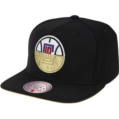Mitchell & Ness, Hommes, Casquette, NBA Los Angeles Clippers Snapback Cap - 6HSSMM19489-LACBLCK, Or, Noir, (Taille unique) - Publicité Mitchell & Ness, Hommes, Casquette, NBA Los Angeles Clippers Snapback Cap - 6HSSMM19489-LACBLCK, Or, Noir, (Taille unique) - Publicité