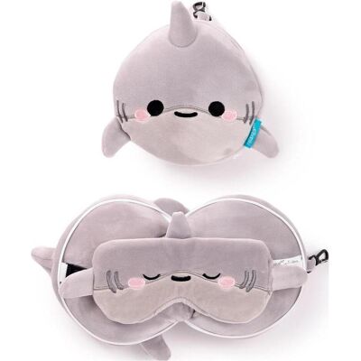 Relaxeazzz Adoramals Archie de Haai Coussin de Voyage Rond & Masque de Sommeil - Coussin de Voyage & Masque de Sommeil - Publicité Relaxeazzz Adoramals Archie de Haai Coussin de Voyage Rond & Masque de Sommeil - Coussin de Voyage & Masque de Sommeil - Publicité