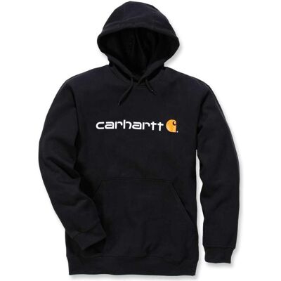 Carhartt, Hommes, Pull-over, Sweat à capuche Signature Logo, Noir, (XXL) - Publicité Carhartt, Hommes, Pull-over, Sweat à capuche Signature Logo, Noir, (XXL) - Publicité