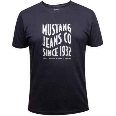Mustang, Hommes, T-shirt, T-Shirt Lounge Shirt Herren Marineblau, Bleu, (M) - Publicité Mustang, Hommes, T-shirt, T-Shirt Lounge Shirt Herren Marineblau, Bleu, (M) - Publicité