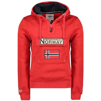 Geographical Norway, Hommes, Pull-over, Sweat-shirt de sport, Rouge, (S) - Publicité Geographical Norway, Hommes, Pull-over, Sweat-shirt de sport, Rouge, (S) - Publicité