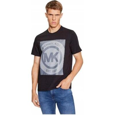 Michael Kors, Hommes, T-shirt, SS CREW GRAPHIC T MONOLITH MK BLACK 6F36G10091 001 M L, Noir, (L) - Publicité Michael Kors, Hommes, T-shirt, SS CREW GRAPHIC T MONOLITH MK BLACK 6F36G10091 001 M L, Noir, (L) - Publicité