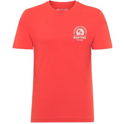 Mustang, Hommes, T-shirt, Alex C Print, Pink, Rouge, (L) - Publicité Mustang, Hommes, T-shirt, Alex C Print, Pink, Rouge, (L) - Publicité