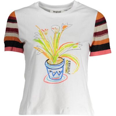 Desigual, Femmes, T-shirt, Bianco Cotton Women T-Shirt, Blanc, (XL) - Publicité Desigual, Femmes, T-shirt, Bianco Cotton Women T-Shirt, Blanc, (XL) - Publicité