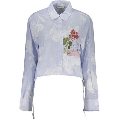Desigual, Femmes, Chemise, Blue Cotton Pattern Shirt, Bleu, (S) - Publicité Desigual, Femmes, Chemise, Blue Cotton Pattern Shirt, Bleu, (S) - Publicité