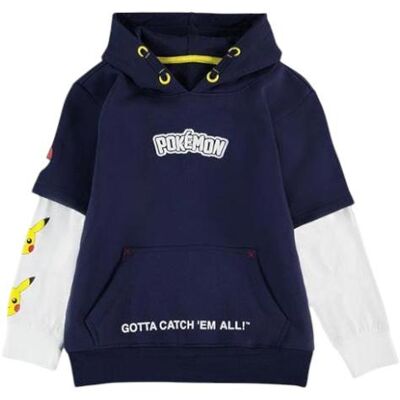 Pokémon, Garçons, Pull-over, Sweat à capuche double manches garçon Core, Bleu, (158, 164) - Publicité Pokémon, Garçons, Pull-over, Sweat à capuche double manches garçon Core, Bleu, (158, 164) - Publicité