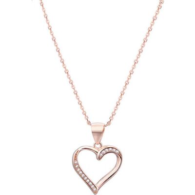 Beneto, Collier, Collier en argent rose plaqué or avec coeur AGS289 / 47-ROSE (L), (Argent) - Publicité Beneto, Collier, Collier en argent rose plaqué or avec coeur AGS289 / 47-ROSE (L), (Argent) - Publicité