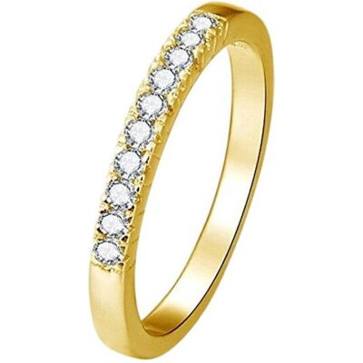 Beneto, Bague, Bague en argent plaqué or avec cristaux AGG189 - Circuit : 56 mm (L), (56, Argent 925) - Publicité Beneto, Bague, Bague en argent plaqué or avec cristaux AGG189 - Circuit : 56 mm (L), (56, Argent 925) - Publicité
