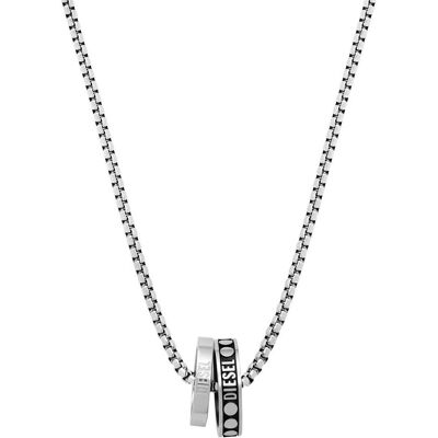 Diesel Collier, Double Pendant, (Acier inoxydable) - Publicité Diesel Collier, Double Pendant, (Acier inoxydable) - Publicité