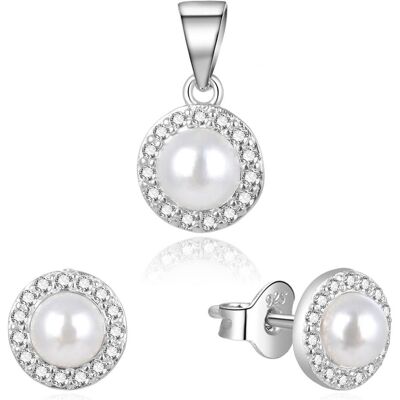 Beneto, Parure, Charmante parure en argent avec perles véritables AGSET270PL (pendentif, boucles d'oreilles), Argent, (Argent) - Publicité Beneto, Parure, Charmante parure en argent avec perles véritables AGSET270PL (pendentif, boucles d'oreilles), Argent, (Argent) - Publicité
