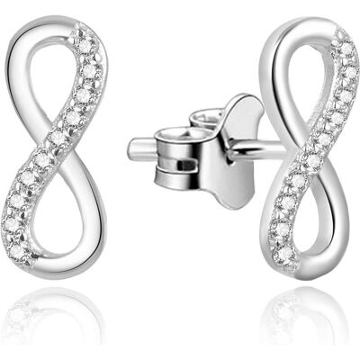 Beneto, Boucles d'oreilles, Délicieux boucles d'oreilles en argent avec zirconium Infinity AGUP2062, (Argent) - Publicité Beneto, Boucles d'oreilles, Délicieux boucles d'oreilles en argent avec zirconium Infinity AGUP2062, (Argent) - Publicité