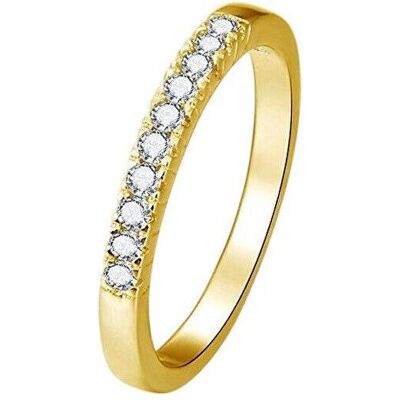 Beneto, Bague, Bague en argent plaqué or avec cristaux AGG189 - Circuit : 52 mm (L), (52) - Publicité Beneto, Bague, Bague en argent plaqué or avec cristaux AGG189 - Circuit : 52 mm (L), (52) - Publicité