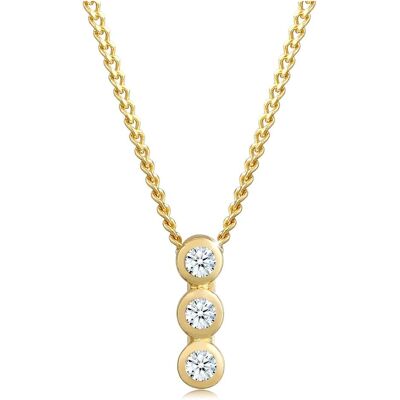 Elli, Collier, Collier élégant à cercles géométriques avec diamants, (585 Or jaune) - Publicité Elli, Collier, Collier élégant à cercles géométriques avec diamants, (585 Or jaune) - Publicité
