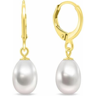 Brilio, Boucles d'oreilles, Silver - Elegant gold-plated earrings with real pearl EA1199Y, (Perle véritable) - Publicité Brilio, Boucles d'oreilles, Silver - Elegant gold-plated earrings with real pearl EA1199Y, (Perle véritable) - Publicité