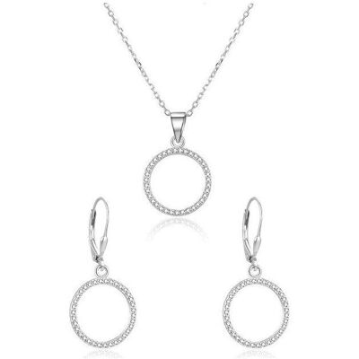 Beneto, Parure, Parure argentée Cercle AGSET66RL (Collier, Boucles d'oreilles), Argent, (Argent) - Publicité Beneto, Parure, Parure argentée Cercle AGSET66RL (Collier, Boucles d'oreilles), Argent, (Argent) - Publicité