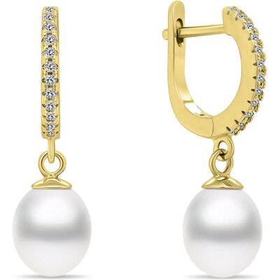 Brilio, Boucles d'oreilles, Silver - Charmantes boucles d'oreilles plaquées or avec perles EA650Y, (Argent) - Publicité Brilio, Boucles d'oreilles, Silver - Charmantes boucles d'oreilles plaquées or avec perles EA650Y, (Argent) - Publicité