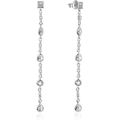 Beneto, Boucles d'oreilles, Boucles d'oreilles longues en argent avec zircons AGUP1968 (L) - Publicité Beneto, Boucles d'oreilles, Boucles d'oreilles longues en argent avec zircons AGUP1968 (L) - Publicité
