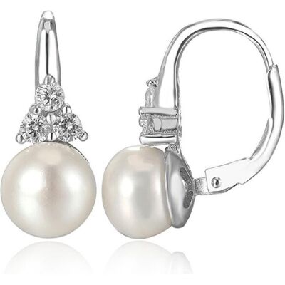 Beneto, Boucles d'oreilles, Boucles d'oreilles de luxe en argent avec perle d'eau douce AGUC2251P - Diamètre : 0.6 cm (L), (Argent) - Publicité Beneto, Boucles d'oreilles, Boucles d'oreilles de luxe en argent avec perle d'eau douce AGUC2251P - Diamètre : 0.6 cm (L), (Argent) - Publicité
