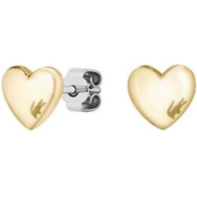 Lacoste, Boucles d'oreilles, - Gold-plated heart earrings with crocodile 2040268, (Métal) - Publicité Lacoste, Boucles d'oreilles, - Gold-plated heart earrings with crocodile 2040268, (Métal) - Publicité