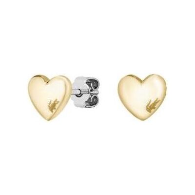 Lacoste, Boucles d'oreilles, - Gold-plated heart earrings with crocodile 2040268, (Métal) - Publicité Lacoste, Boucles d'oreilles, - Gold-plated heart earrings with crocodile 2040268, (Métal) - Publicité