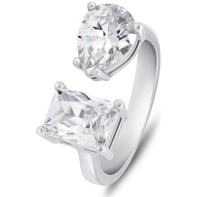 Brilio, Boucles d'oreilles, Silver - Bague argentée étincelante avec zircons clairs RI070W - Circuit : 52 mm, (Argent) - Publicité Brilio, Boucles d'oreilles, Silver - Bague argentée étincelante avec zircons clairs RI070W - Circuit : 52 mm, (Argent) - Publicité