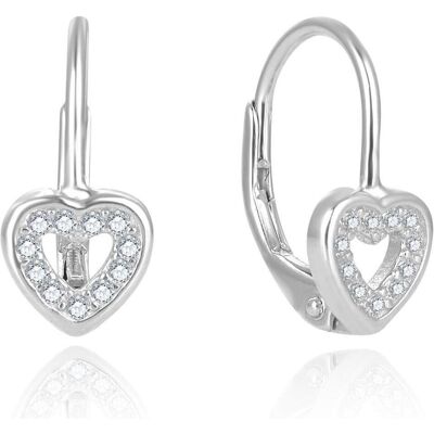 Beneto, Boucles d'oreilles, Gentle heart-shaped silver earrings AGUC2667D (L), (Argent) - Publicité Beneto, Boucles d'oreilles, Gentle heart-shaped silver earrings AGUC2667D (L), (Argent) - Publicité