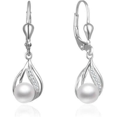 Beneto, Boucles d'oreilles, Charmants boucles d'oreilles en argent avec de vraies perles AGUC2705P, (Argent véritable) - Publicité Beneto, Boucles d'oreilles, Charmants boucles d'oreilles en argent avec de vraies perles AGUC2705P, (Argent véritable) - Publicité