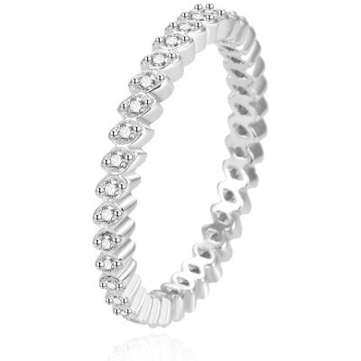 Beneto, Bague, Belle bague en argent avec zircons AGG376L - Circuit : 52 mm (L), (52) - Publicité Beneto, Bague, Belle bague en argent avec zircons AGG376L - Circuit : 52 mm (L), (52) - Publicité
