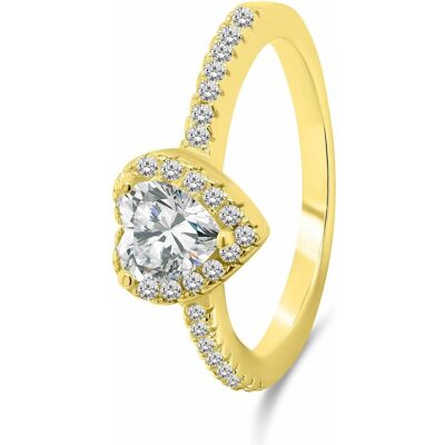 Brilio, Bague, Silver - Romantic gold-plated ring Heart RI047Y - Circuit: 54 mm, (54, Argent 925) - Publicité Brilio, Bague, Silver - Romantic gold-plated ring Heart RI047Y - Circuit: 54 mm, (54, Argent 925) - Publicité