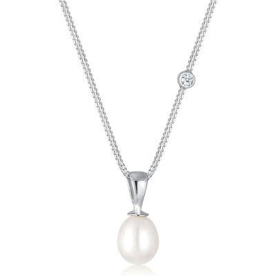 Elli, Collier, Collana di Diamanti con Perle d'Acqua Dolce, (Argent sterling 925, 45 cm) - Publicité Elli, Collier, Collana di Diamanti con Perle d'Acqua Dolce, (Argent sterling 925, 45 cm) - Publicité