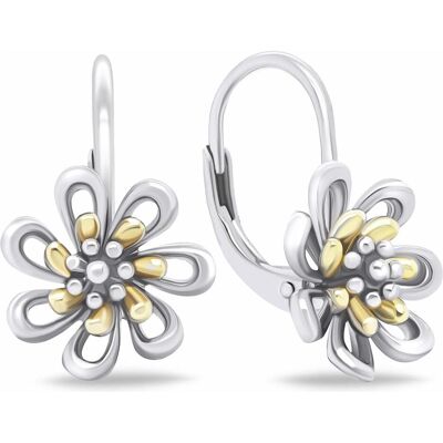 Brilio, Boucles d'oreilles, Silver - Boucles d'oreilles en argent bicolore Flowers EA682WY - Publicité Brilio, Boucles d'oreilles, Silver - Boucles d'oreilles en argent bicolore Flowers EA682WY - Publicité
