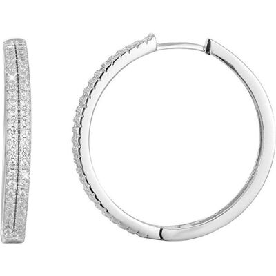 Beneto, Boucles d'oreilles, Bagues d'oreilles en argent avec cristaux AGU1154 (L), (Argent) - Publicité Beneto, Boucles d'oreilles, Bagues d'oreilles en argent avec cristaux AGU1154 (L), (Argent) - Publicité