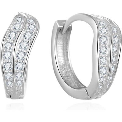 Beneto, Boucles d'oreilles, Boucles d'oreilles rondes de luxe avec zircons AGUC2679 - Publicité Beneto, Boucles d'oreilles, Boucles d'oreilles rondes de luxe avec zircons AGUC2679 - Publicité