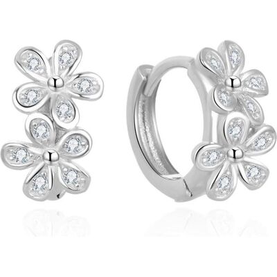 Beneto, Boucles d'oreilles, Boucles d'oreilles rondes florales avec zircons AGUC2622 (L) - Publicité Beneto, Boucles d'oreilles, Boucles d'oreilles rondes florales avec zircons AGUC2622 (L) - Publicité