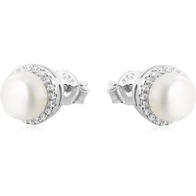 Beneto, Boucles d'oreilles, Boucles d'oreilles en argent avec perles gems AGU131, (Argent) - Publicité Beneto, Boucles d'oreilles, Boucles d'oreilles en argent avec perles gems AGU131, (Argent) - Publicité