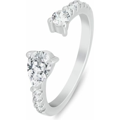 Brilio, Bague, Silver - Sparkling Open Ring with Cubic Zirconia RI146W - Circuit: 56 mm, (56, Argent 925) - Publicité Brilio, Bague, Silver - Sparkling Open Ring with Cubic Zirconia RI146W - Circuit: 56 mm, (56, Argent 925) - Publicité