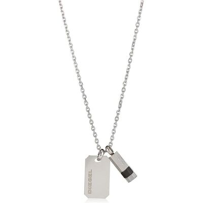 Diesel Collier, Pendentif double, (Acier inoxydable, 50 - 55 cm) - Publicité Diesel Collier, Pendentif double, (Acier inoxydable, 50 - 55 cm) - Publicité