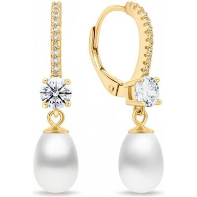 Brilio, Boucles d'oreilles, Vergoldete Hängeohrringe mit kubischem Zirkonia und Perle EA634Y - Publicité Brilio, Boucles d'oreilles, Vergoldete Hängeohrringe mit kubischem Zirkonia und Perle EA634Y - Publicité