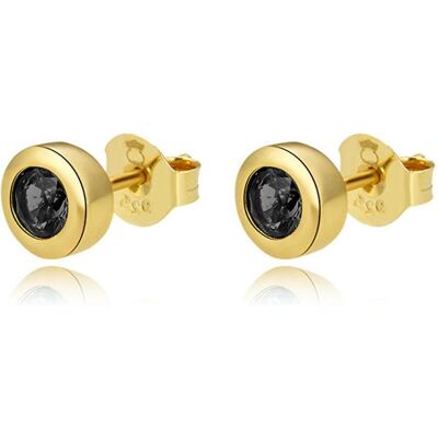 Beneto, Boucles d'oreilles, Boucles d'oreilles en argent plaqué or withack zircons AGUP2259-GOLD - Publicité Beneto, Boucles d'oreilles, Boucles d'oreilles en argent plaqué or withack zircons AGUP2259-GOLD - Publicité