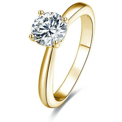 Beneto, Bague, Bague en argent plaqué or ornée de cristaux AGG202 - Circonférence : 50 mm (L), (50) - Publicité Beneto, Bague, Bague en argent plaqué or ornée de cristaux AGG202 - Circonférence : 50 mm (L), (50) - Publicité