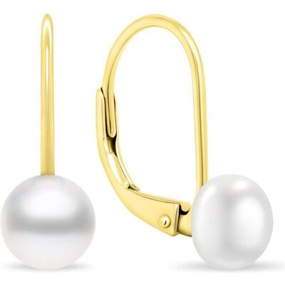 Brilio, Boucles d'oreilles, Argent - Boucles d'oreilles plaquées or fin avec perles EA409Y/410/411 - Diamètre : 0.8 cm - Publicité Brilio, Boucles d'oreilles, Argent - Boucles d'oreilles plaquées or fin avec perles EA409Y/410/411 - Diamètre : 0.8 cm - Publicité