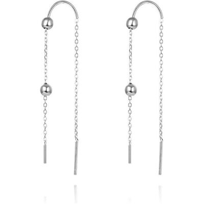 Beneto, Boucles d'oreilles, Boucles d'oreilles longues en argent AGUV1963 (L), (Argent) - Publicité Beneto, Boucles d'oreilles, Boucles d'oreilles longues en argent AGUV1963 (L), (Argent) - Publicité