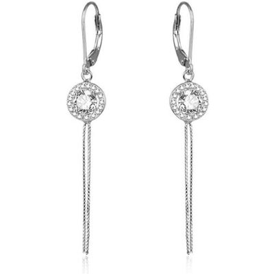 Beneto, Boucles d'oreilles, Boucles d'oreilles longues en argent avec zircons AGUC1977 (L), (Argent) - Publicité Beneto, Boucles d'oreilles, Boucles d'oreilles longues en argent avec zircons AGUC1977 (L), (Argent) - Publicité