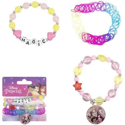 Disney Princess, Bracelet, Bracelet pour fille 3 pièces multicolores, (8 cm, Multimatériaux) - Publicité Disney Princess, Bracelet, Bracelet pour fille 3 pièces multicolores, (8 cm, Multimatériaux) - Publicité