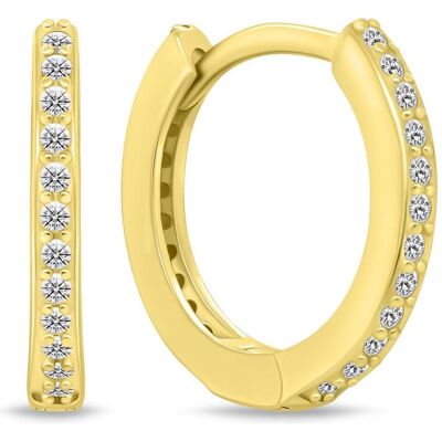 Brilio, Boucles d'oreilles, Silver - Bagues d'oreilles pailletées plaquées or EA159Y - Diamètre : 2.2 cm, (Argent) - Publicité Brilio, Boucles d'oreilles, Silver - Bagues d'oreilles pailletées plaquées or EA159Y - Diamètre : 2.2 cm, (Argent) - Publicité