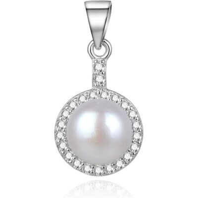 Beneto, Pendentif, Elégante suspension en argent avec perle de rivière AGH155P (L), (Argent) - Publicité Beneto, Pendentif, Elégante suspension en argent avec perle de rivière AGH155P (L), (Argent) - Publicité
