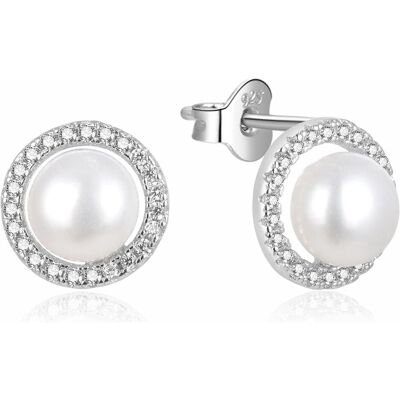 Beneto, Boucles d'oreilles, Boucles d'oreilles en argent fin avec perles réelles AGUP2091P (L), (Argent) - Publicité Beneto, Boucles d'oreilles, Boucles d'oreilles en argent fin avec perles réelles AGUP2091P (L), (Argent) - Publicité