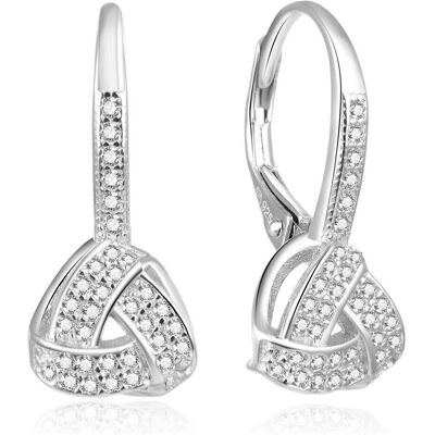 Beneto, Boucles d'oreilles, Boucles d'oreilles modernes en argent avec zircons clairs AGUC1764, (Argent) - Publicité Beneto, Boucles d'oreilles, Boucles d'oreilles modernes en argent avec zircons clairs AGUC1764, (Argent) - Publicité